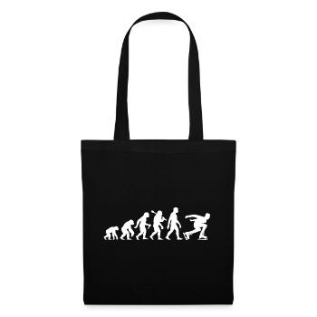 Eisschnellauf Evolution mit Eisschnellläufer - Stoffbeutel - Schwarz - Vorne