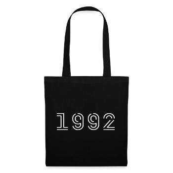 1992 Jahrgang geboren Vintage Geburtstag 1992 - Stoffbeutel - Schwarz - Vorne