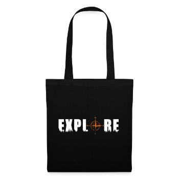 Explore Motiv mit einem Kompass - Stoffbeutel - Schwarz - Vorne
