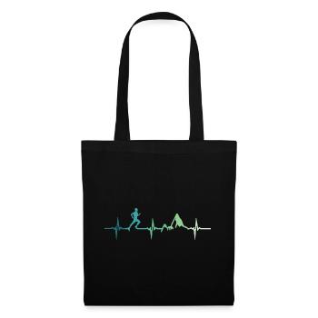 Trail running heartbeat - Tote Bag - black - Front