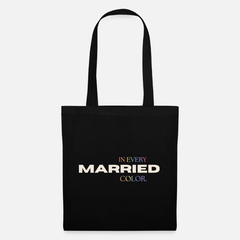 Married in every Color Pride Regenbogen Typografie - Stoffbeutel - Schwarz