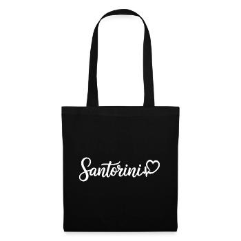 Santorin Heartbeat Greece - Sac en tissu - noir - Devant
