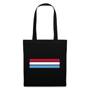 Luxembourg Flag Minimal - Flag Fan Stripe Desi - Tote Bag - black - Front