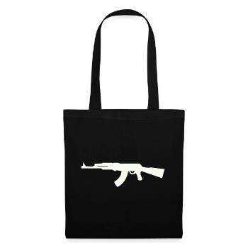 Gewehr Silhouette im Minimalstil - Stoffbeutel - Schwarz - Vorne