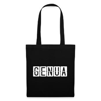 Genua Flughafentafel - Stoffbeutel - Schwarz - Vorne