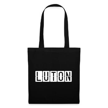 Panneau de l’aéroport de Luton - Sac en tissu - noir - Devant