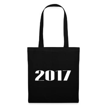 2017 - Geschenk geboren im Jahr 2017 - Stoffbeutel - Schwarz - Vorne