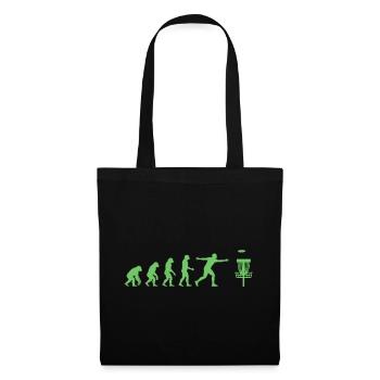 Disc Golf Evolution Funny Disc Golfer Flying Disc - Tote Bag - black - Front