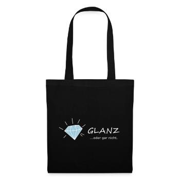 GLANZ oder gar nicht, mit Diamant, Glamour - Stoffbeutel - Schwarz - Vorne