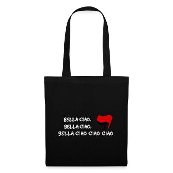 bella ciao antifa flagge fahne - Stoffbeutel - Schwarz - Vorne
