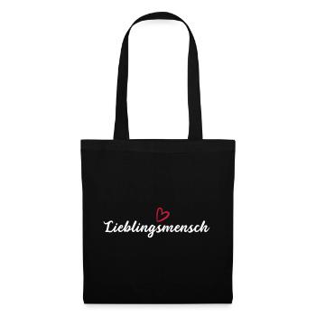 Lieblingsmensch Liebe Valentinstag Freunde - Stoffbeutel - Schwarz - Vorne