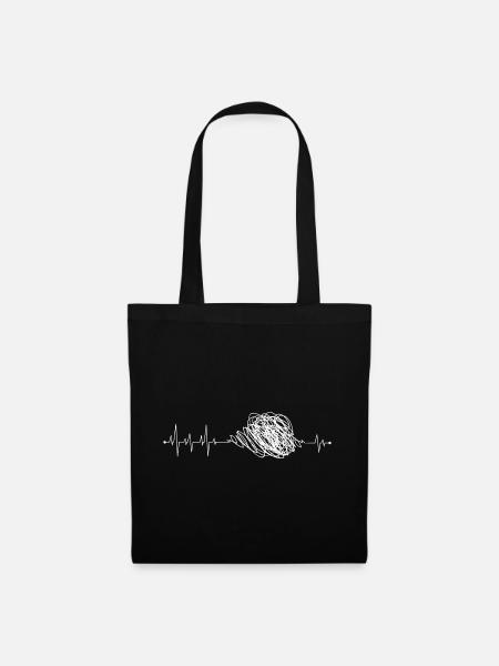 Heart Heartbeats - Tote Bag - black