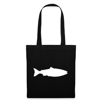 Saumon - Sac en tissu - noir - Devant