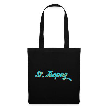 Calligraphie au néon de Saint-Tropez - Sac en tissu - noir - Devant