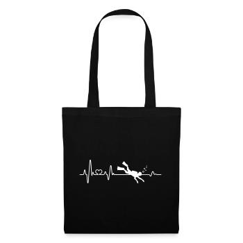 Divers Dive Heartbeat Underwater Gift - Tote Bag - black - Front