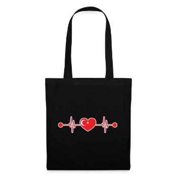 Heartbeat Türkiye Turk Turquie - Sac en tissu - noir - Devant