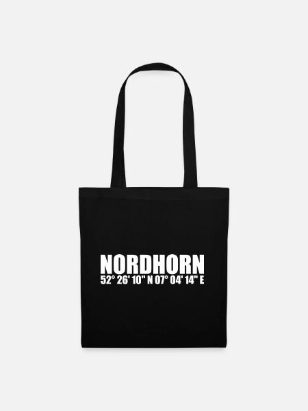 Nordhorn Koordinaten - Stoffbeutel - Schwarz