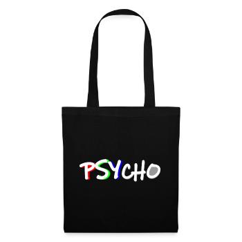 PSYcho PSY psychedelisch Trance RGB Farben Schrift - Stoffbeutel - Schwarz - Vorne