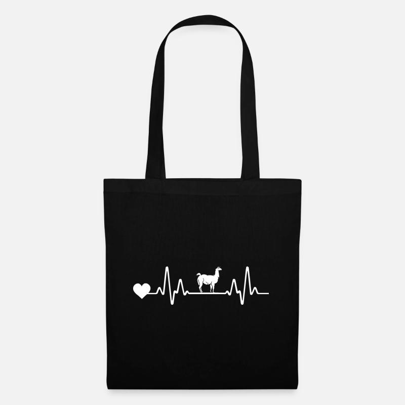 Heartbeat Alpaca - Tote Bag - black