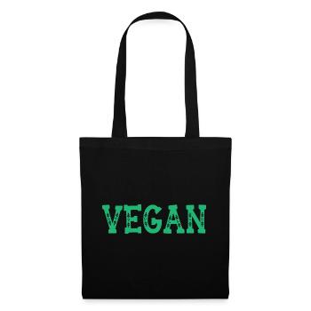 Vegan - Stoffbeutel - Schwarz - Vorne
