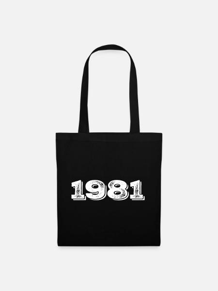 Geburtstagsgeschenk 1981 - 1981 - Stoffbeutel - Schwarz