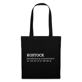 les coordonnées Rostock Mecklembourg-Poméranie occidentale - Sac en tissu - noir - Devant