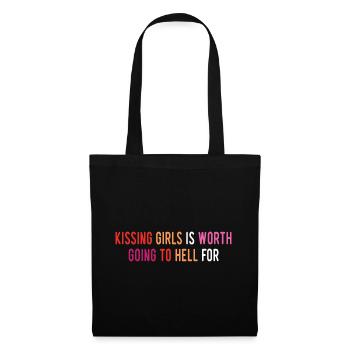 LGBT Pride Month - Kissing Girls. Lesbian Couple - Tote Bag - black - Front