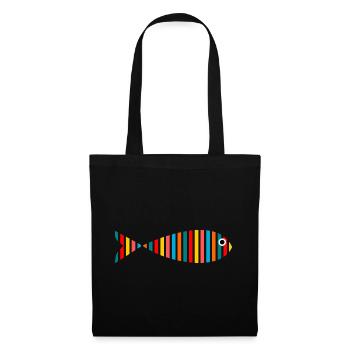 POISSON. POISSON D'AVRIL. VACANCES. ETE. HUMOUR - Sac en tissu - noir - Devant