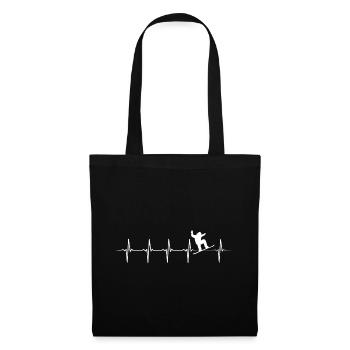 Dynamisches Surfer-Heartbeat-Design - Stoffbeutel - Schwarz - Vorne