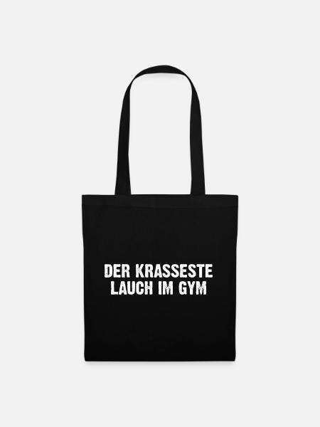 Der Krasseste Lauch Im Gym - Stoffbeutel - Schwarz