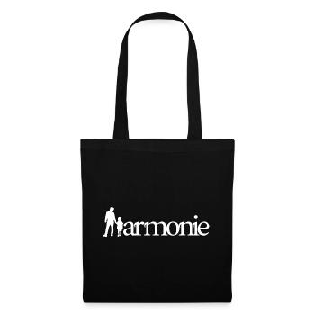 HARMONIE! (Familie, Papa, Mama, Kinder) weiß - Stoffbeutel - Schwarz - Vorne