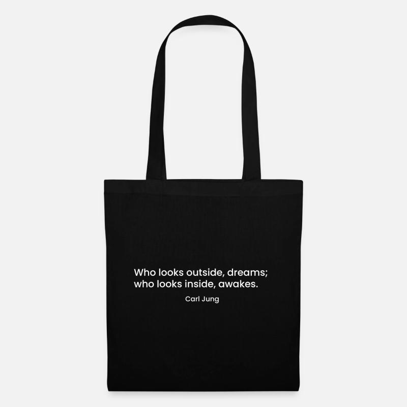 Carl Gustav Jung Zitat Design - Stoffbeutel - Schwarz