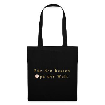 Für den Besten Opa der Welt – Goldene Schrift - Stoffbeutel - Schwarz - Vorne