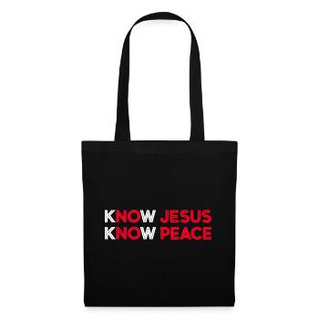 Motif de Connaître Jésus Connaître la Paix - Sac en tissu - noir - Devant