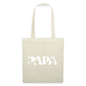Papa Gitarrist Akustikmusiker Silhouette - Stoffbeutel - Natur - Vorne