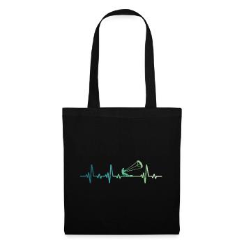 Kitesurfing Heartbeat Kiteboard Surf - Tote Bag - black - Front