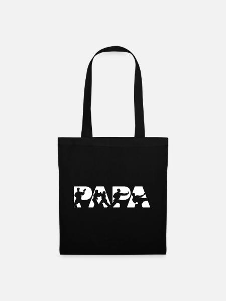 Judo Papa Martial Arts Master Silhouette - Tote Bag - black