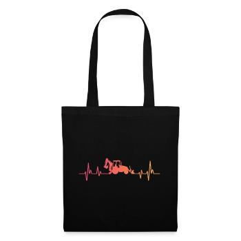 Backhoe Sunset Heartbeat Loader - Tote Bag - black - Front