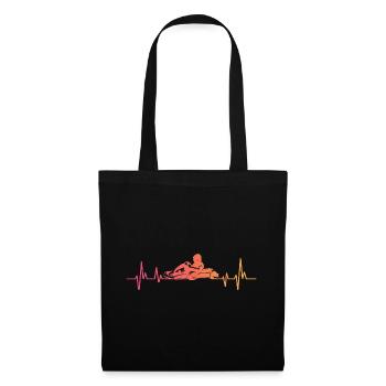 kart sunset battement de coeur de course de kart - Sac en tissu - noir - Devant