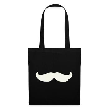 Conception du contraste de la moustache - Sac en tissu - noir - Devant