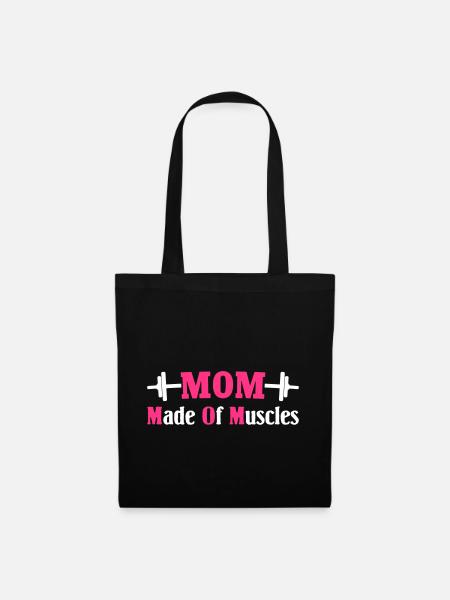 Mom Strong Mom Fitness Muscular Mom Lifting - Stoffbeutel - Schwarz