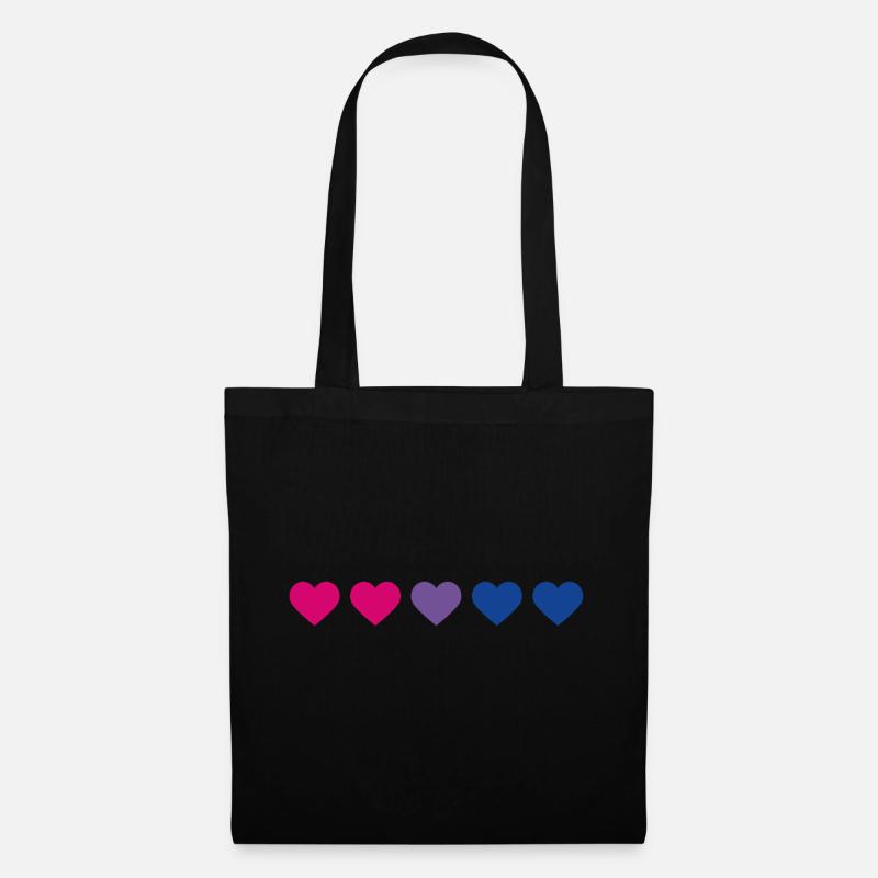 Bi-Heart || LGBT bisexual - Stoffbeutel - Schwarz