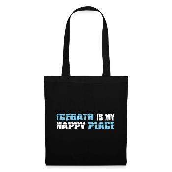 Bain de glace nageurs d’hiver « Bain de glace endroit heureux » - Sac en tissu - noir - Devant