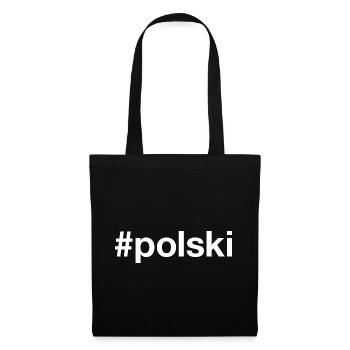 POLSKI Polen Poland Polska Hashtag - Stoffbeutel - Schwarz - Vorne