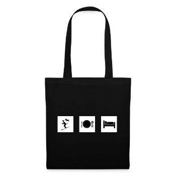 Motif de ski et repas en montagne - Sac en tissu - noir - Devant