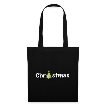 Christmas claim with tree - Stoffbeutel - Schwarz - Vorne