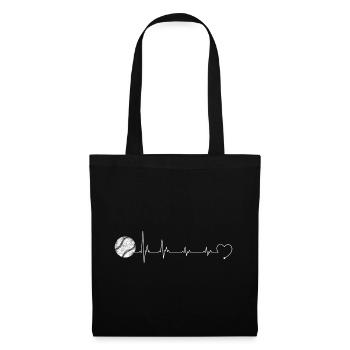 Stéthoscope Heartbeat Heartline Design - Sac en tissu - noir - Devant