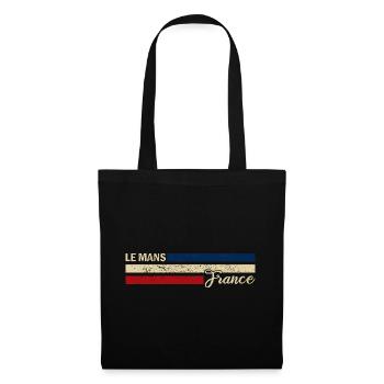 France - Le - Mans - Frankreich - Flagge Streifen - Stoffbeutel - Schwarz - Vorne