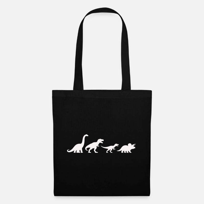 Dino silhouettes in retro style - Tote Bag - black