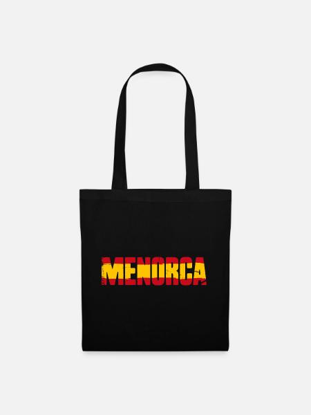Menorca Flagge Spanien - Stoffbeutel - Schwarz